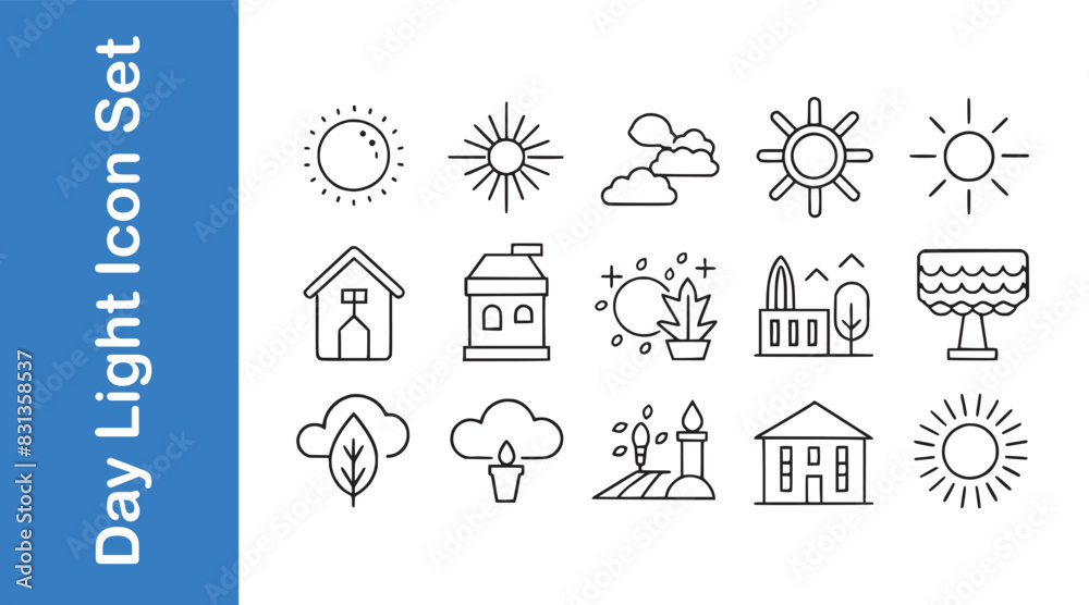 Day Light Icon Set with vector collections. Day Light Icon Set with vector collections.