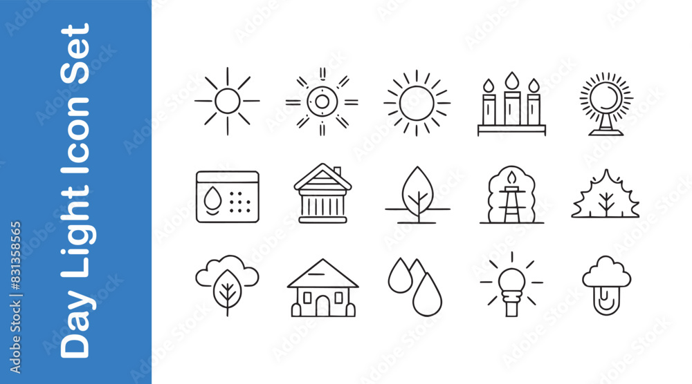 Naklejka premium Day Light Icon Set with vector collections. 