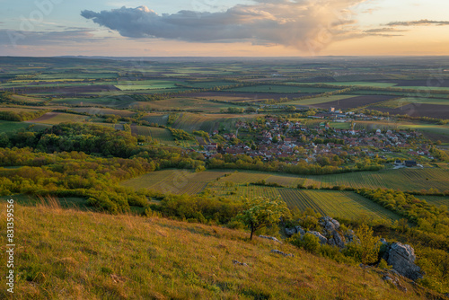 Color spring evening sunset near Klentnice village in south Moravia