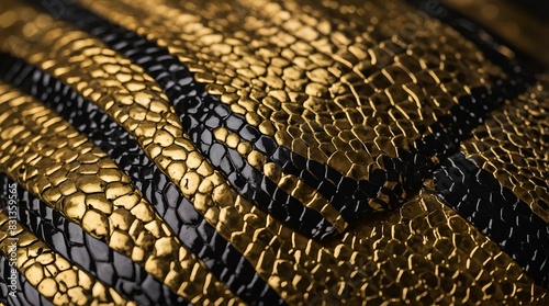 black and golden snake skin abstract background.