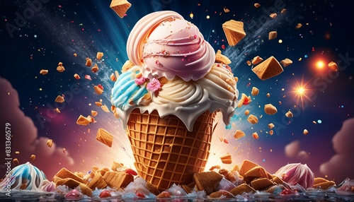 Flavor Frenzy: Explosive Ice Cream Delight