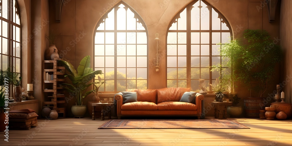 Virtual backgrounds for streaming with an Islamic room cozy lofi living