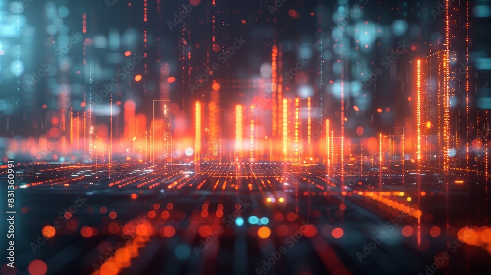 Fototapeta premium High-angle perspective of a highly detailed 3D render of a business graph