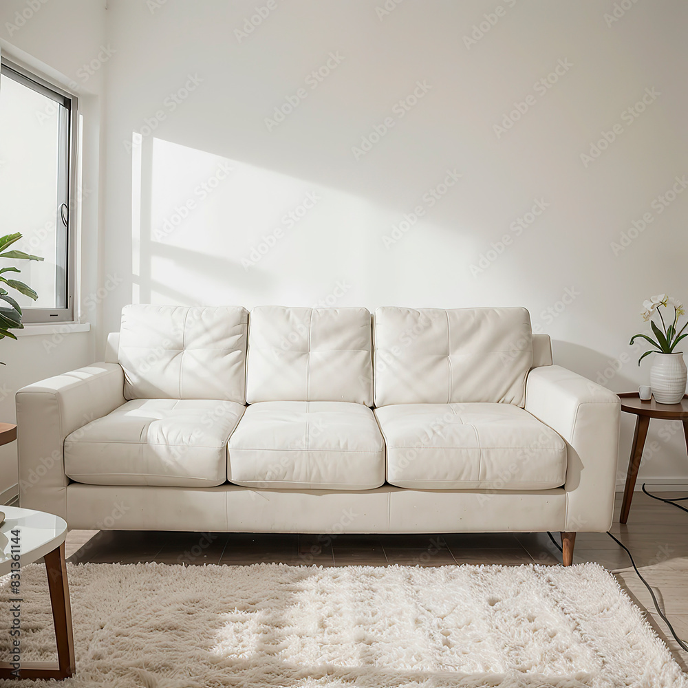 modern living room interior design with white sofa