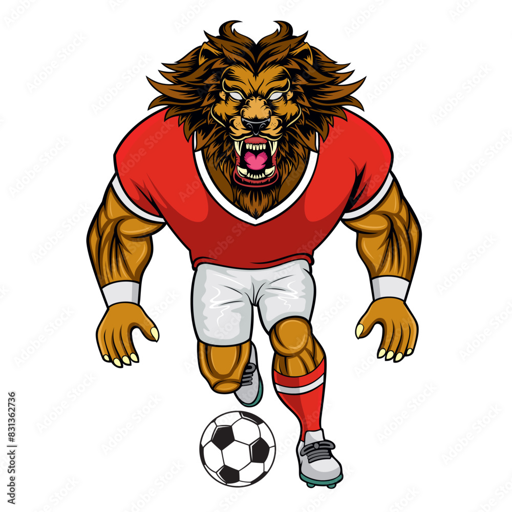 football mascot lion vector illustration design