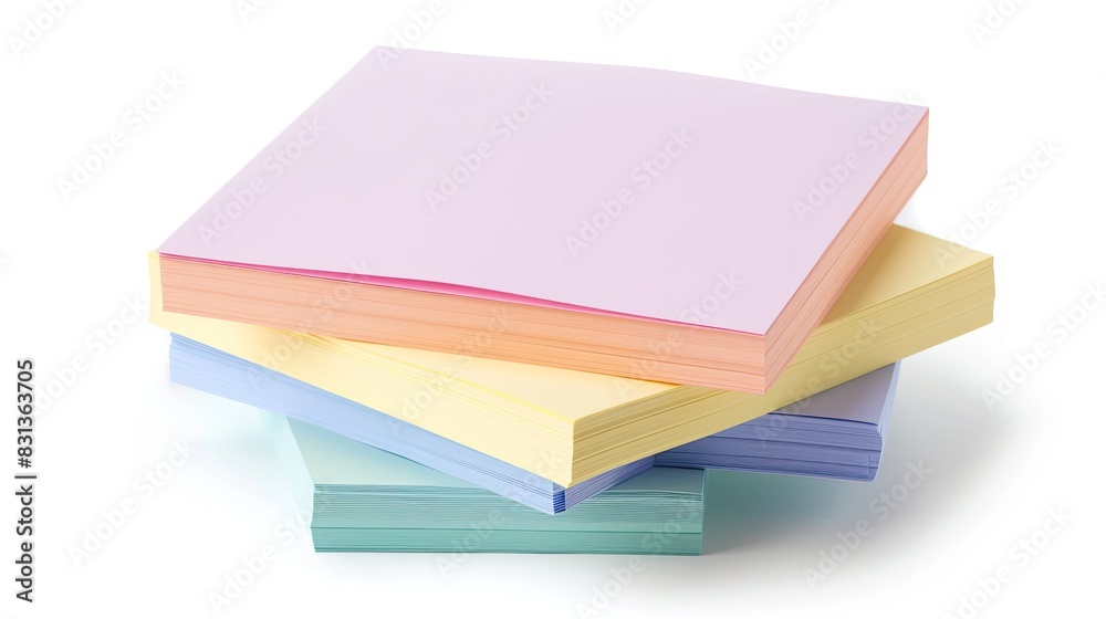Pastel sticky post it note isolated on white background. paper post it on wall to share idea, message