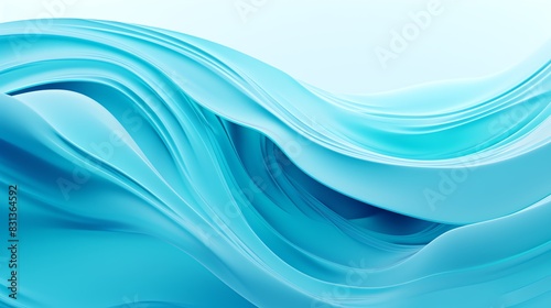 Abstract blue flowing fabric background. © Amina