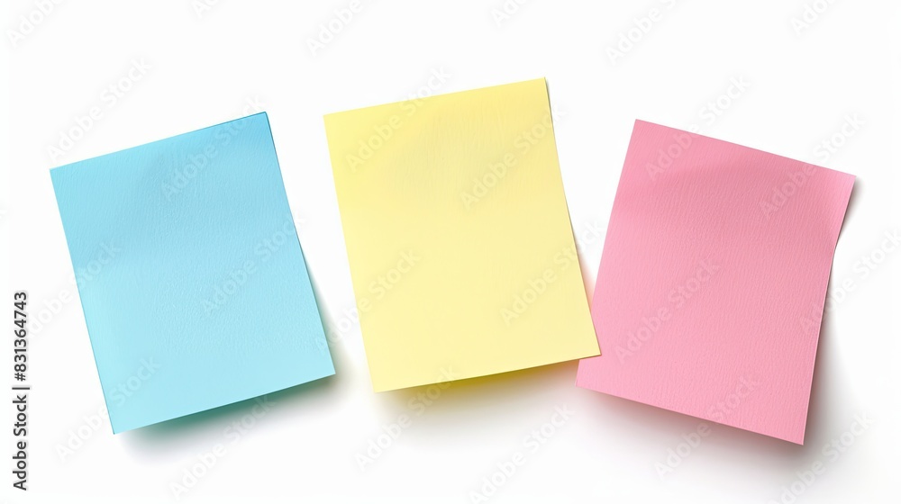 Pastel sticky post it note isolated on white background. paper post it on wall to share idea, message Pastel sticky post it note isolated on white background. paper post it on wall to share idea, message