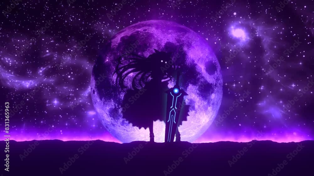 Anime wallpaper for PC, anime girl, live wallpaper, purple color Anime wallpaper for PC, anime girl, live wallpaper, purple color
