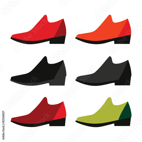 Set of Shoes Models vector on white background