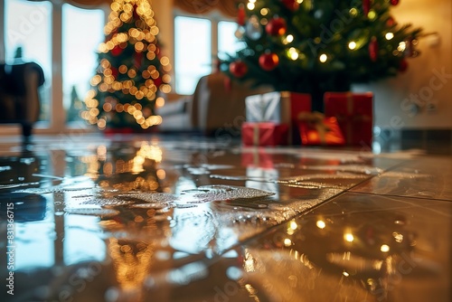 Christmas tree decor living room background