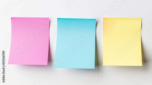Pastel sticky post it note isolated on white background. paper post it on wall to share idea, message
