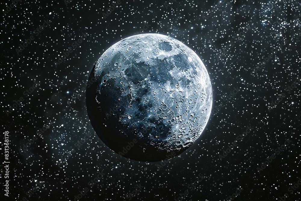 Fototapeta premium Beautiful night sky full moon stars