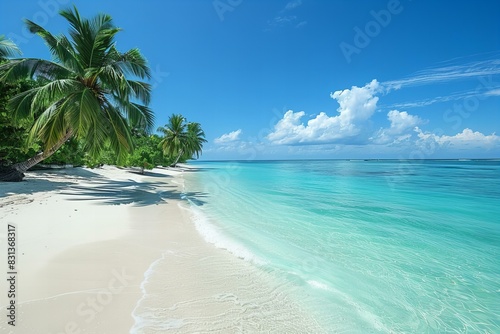 Palm trees on beach shore