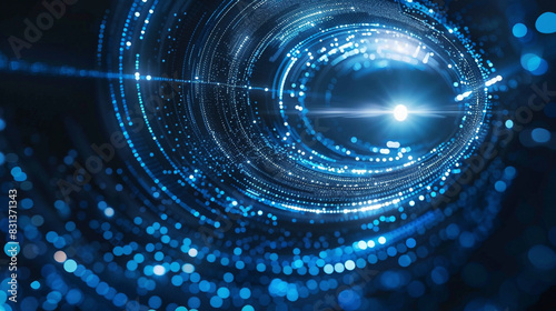 Digital background for tech, AI and neural networks. High speed lights representing audio, graphics and data transfer concept