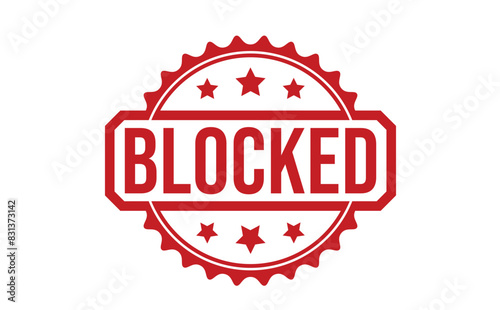blocked red rubber stamp vector design.