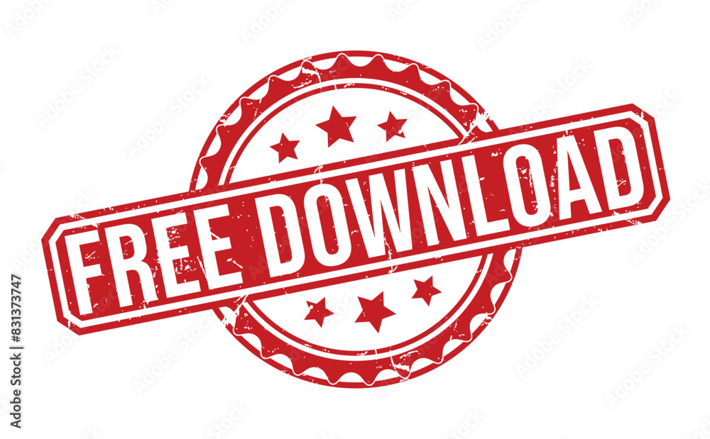 Free Download rubber stamp vector illustration on white background Free Download rubber stamp vector illustration on white background
