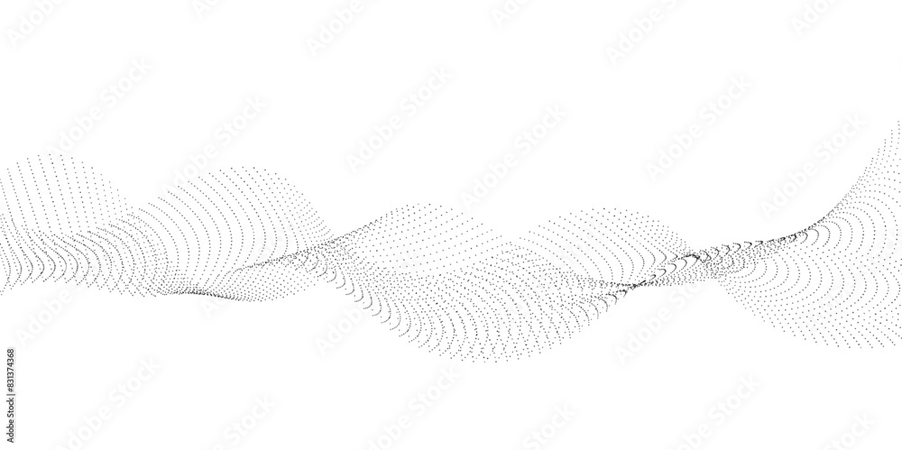 Abstract halftone flowing dots wave curved lines, frequency sound, technology curve dots lines. Digital future technology concept, science, banner, template, wallpaper, business, games. Vector Abstract halftone flowing dots wave curved lines, frequency sound, technology curve dots lines. Digital future technology concept, science, banner, template, wallpaper, business, games. Vector