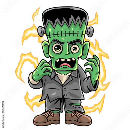 Frankenstein cartoon vector Character Halloween 