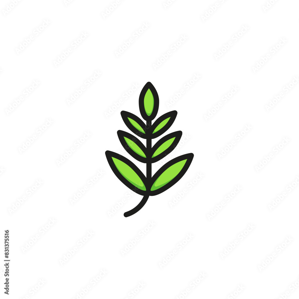 Rowan leaf. Flat thin line illustration. Plant, flora, foliage. Leaf concept. For nature, ecology, environment Rowan leaf. Flat thin line illustration. Plant, flora, foliage. Leaf concept. For nature, ecology, environment