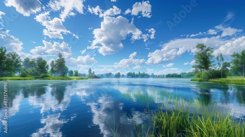 Fototapeta Naklejka Na Ścianę i Meble -  the serene beauty of pristine lakes and winding rivers
