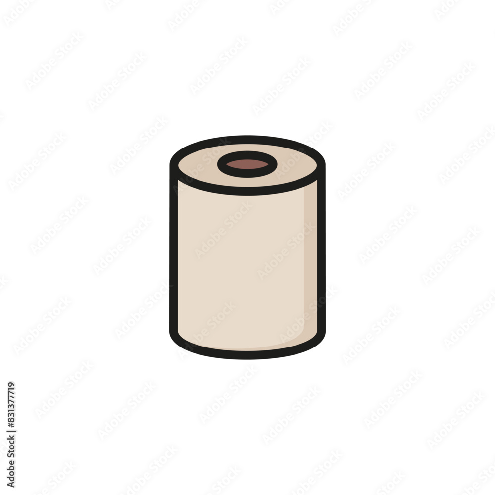 Icon of toilet paper. Roll, sanitary, tissue. Hygiene concept. Can be used for topics like healthcare, restroom, lavatory Icon of toilet paper. Roll, sanitary, tissue. Hygiene concept. Can be used for topics like healthcare, restroom, lavatory