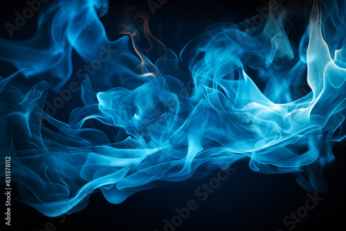 A blue and cyan fire flame twist against a dark background.