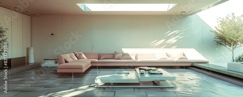 modern living room with minimalist d?(C)cor