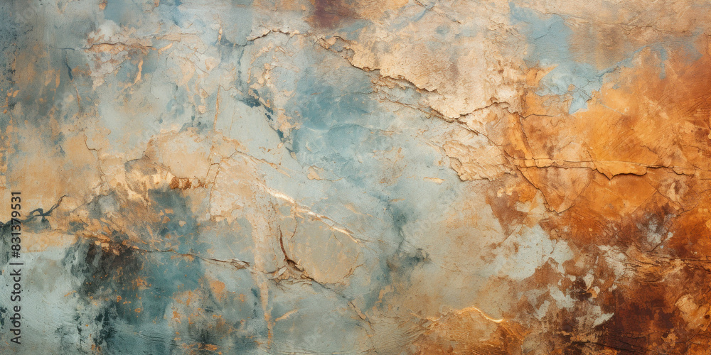 abstract weathered wall texture in blue and orange hues abstract weathered wall texture in blue and orange hues
