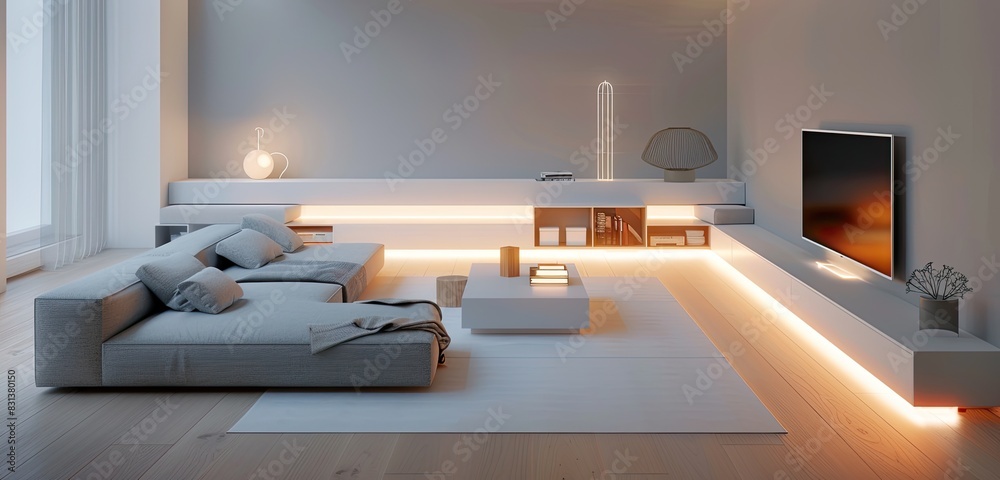 modern minimalist living room with an emphasis on functionality modern minimalist living room with an emphasis on functionality