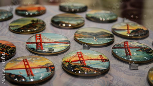 Magnets depicting the Golden Gate from San Francisco