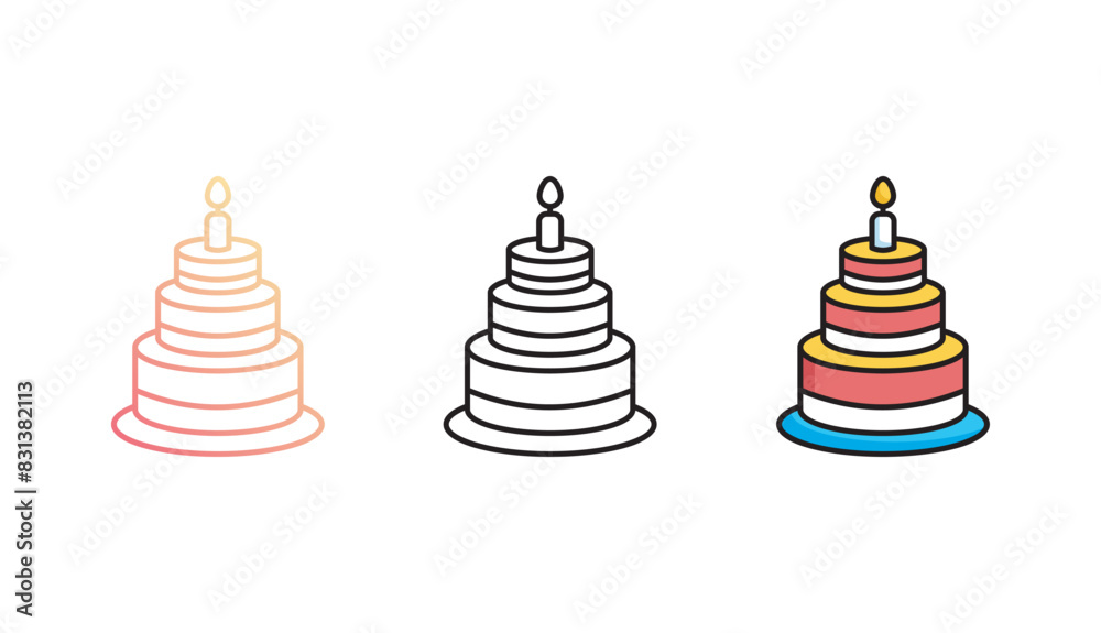Cake icon design with white background stock illustration Cake icon design with white background stock illustration