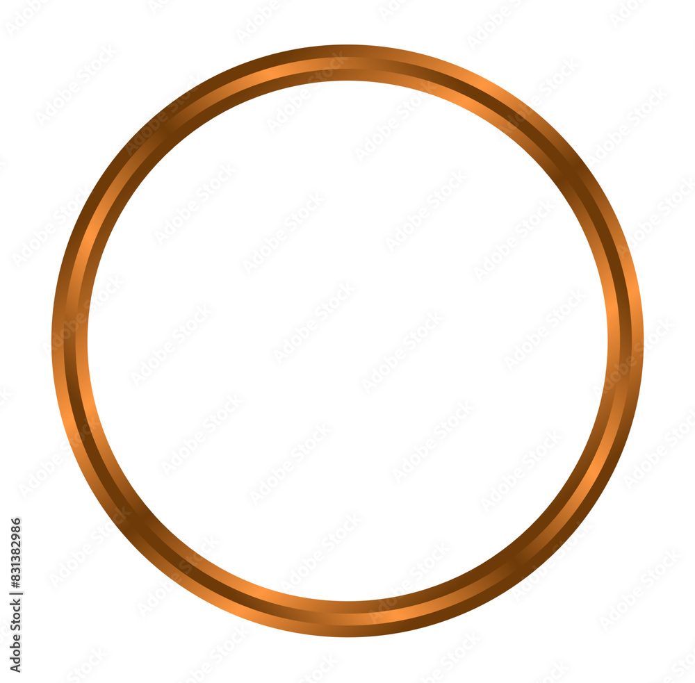 Brown copper metal frame isolated on transparent background. PNG Brown copper metal frame isolated on transparent background. PNG