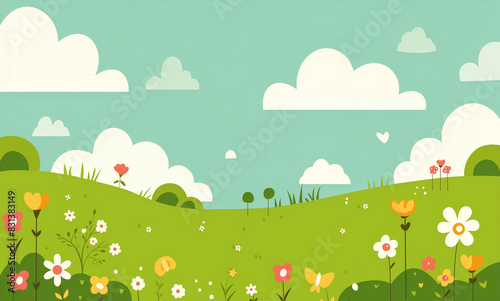 spring landscape with flowers