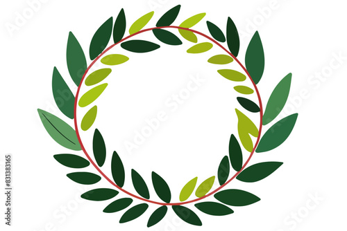 laurel wreath botanical watercolor isolated 