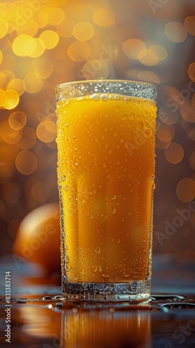A Glass of Orange Juice on a Table