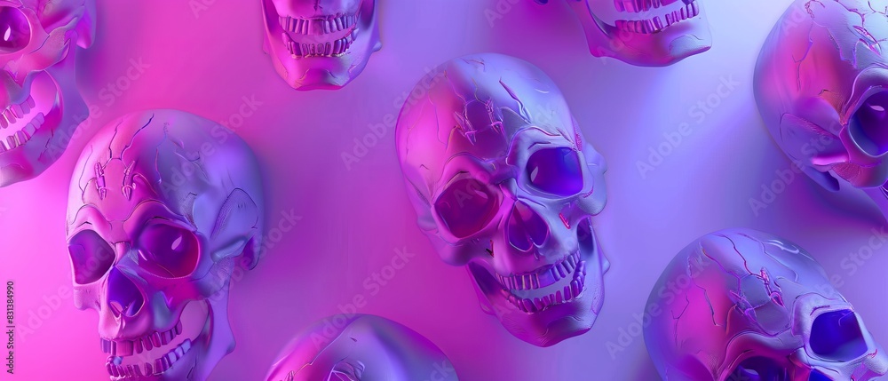 abstract background with glowing skulls abstract background with glowing skulls