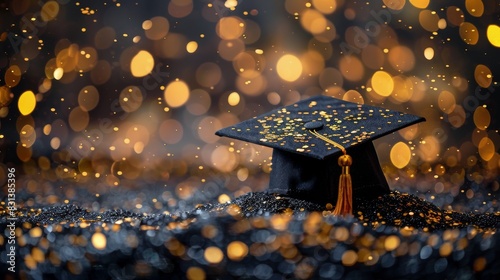 Graduation Cap on Glitter Pile