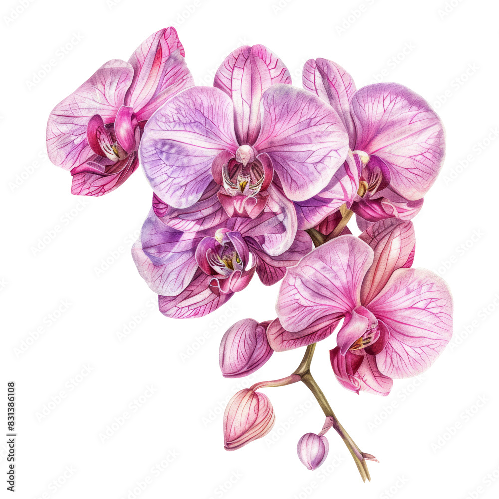 Fototapeta premium Pink orchid isolated on white background