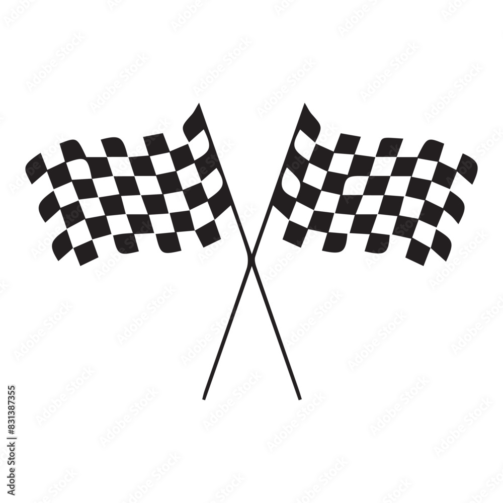 Fototapeta premium Racing flag. Race flag vector icon. Finishing flag. Vector design illustration