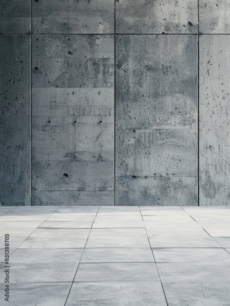 Minimalist concrete wall with a smooth surface, leaving room for logos or text Minimalist concrete wall with a smooth surface, leaving room for logos or text