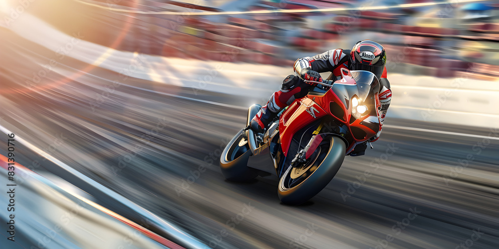 High-Octane Super Motorbike Racing on the Circuit Track, Adrenaline-Pumping Motorbike Racing on a Fast Circuit