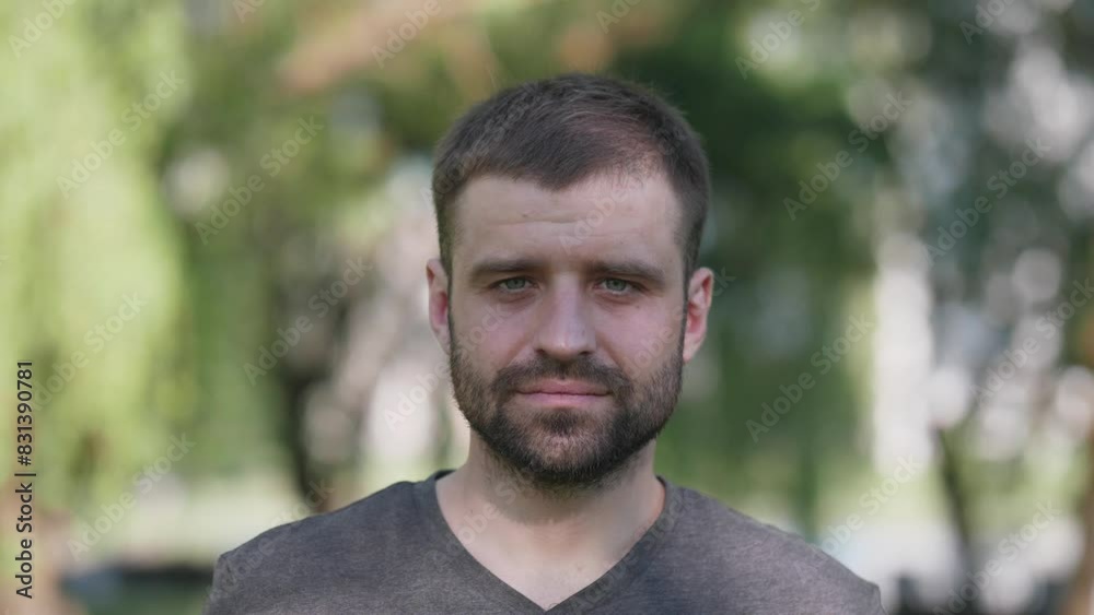 Attractive and happy thirty year old man portrait in summer Attractive and happy thirty year old man portrait in summer