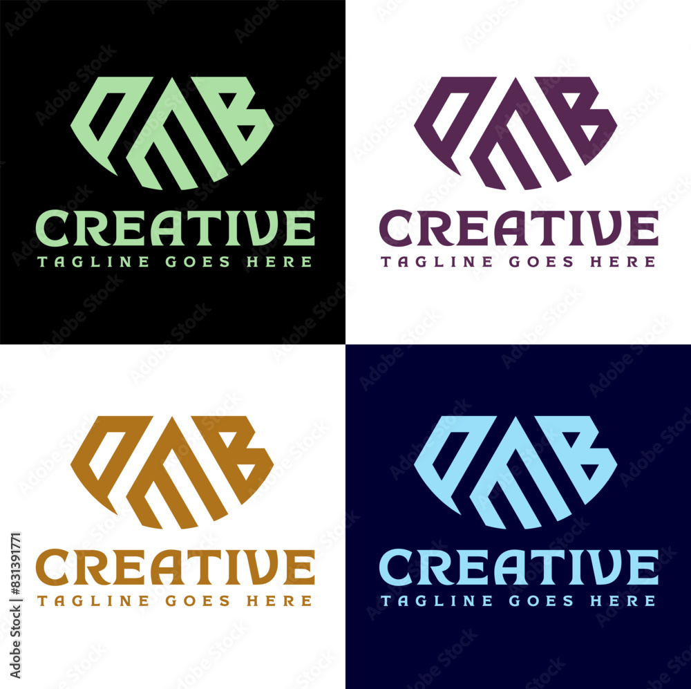 Obraz premium business logo design Creative 3 letter logo design, PMB,