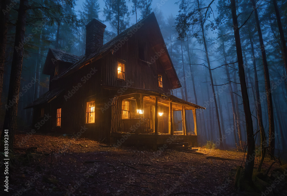 Obraz premium The Haunting of Shadowhill Manor: Unraveling the Secrets of the Monster House, Shadowhill Manor, haunting, secrets, mystery, eerie, supernatural, paranormal