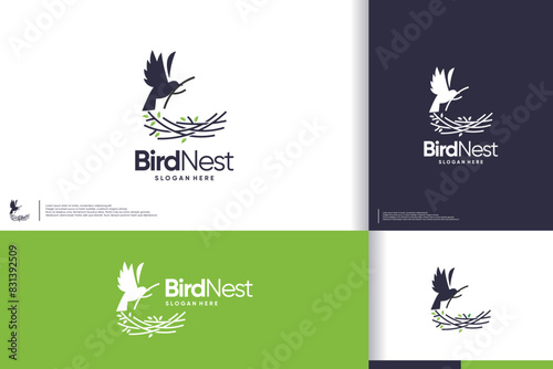 nest building logo, construction strength, logo design inspiration.