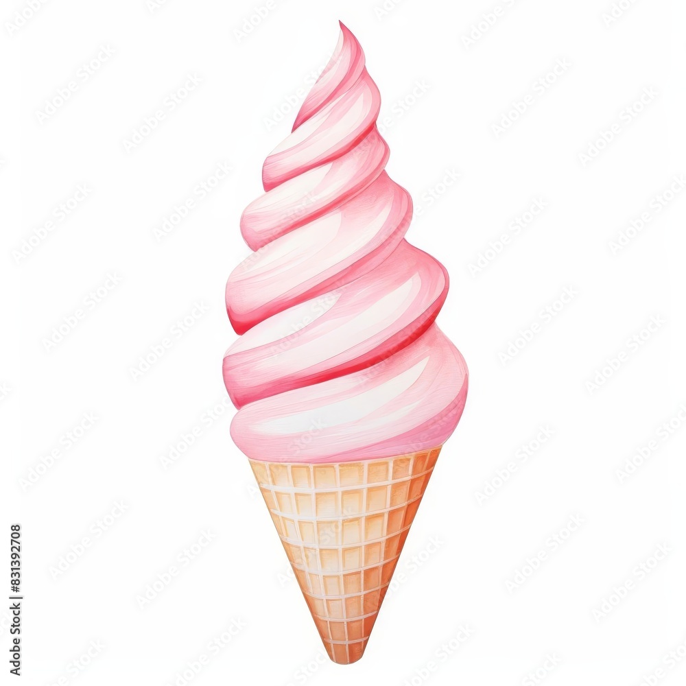 a Ice Cream Cone, Ice Cream Element, watercolor illustration, isolated on white background a Ice Cream Cone, Ice Cream Element, watercolor illustration, isolated on white background