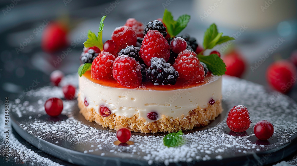 Exquisite Berry Desserts with Cream and Fresh Fruits Exquisite Berry Desserts with Cream and Fresh Fruits