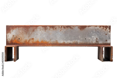 Aged steel structure with visible rust marks photo