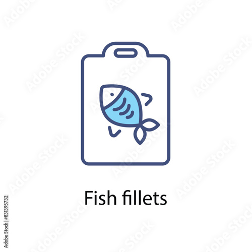 Fish fillets vector icon